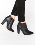 Selected Femme Thora Black High Heeled Leather Ankle Boots - Black