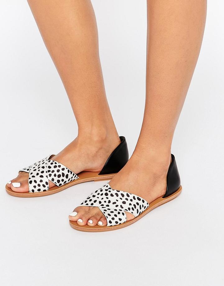 London Rebel 2 Part Flat Sandal - Black