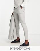 Asos Design Wedding Super Skinny Wool Mix Twill Suit Pants In Ice Gray