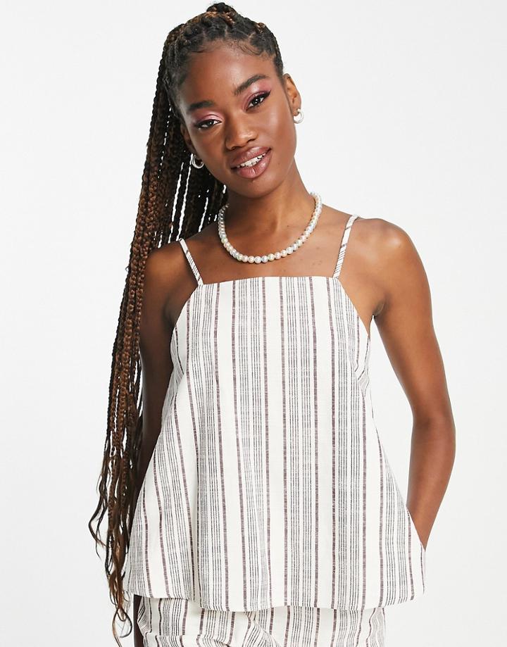 Urban Revivo Cami Top In Stripe Print - Part Of A Set-multi