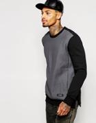 Religion Tracksuit Top With Rubberised Panel - Dark Metal