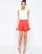 Hedonia May Tailored Color Pop Shorts - Orange