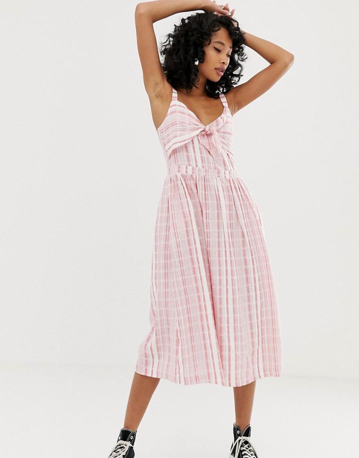 Pepe Jeans Simonetta Stripe Maxi Dress - Red