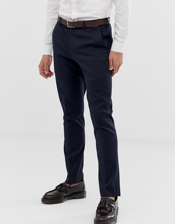 River Island Skinny Suit Pants In Navy