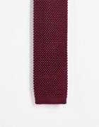 French Connection Plain Knitted Tie-red