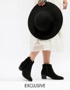 Miss Selfridge Heeled Ankle Boot With Side Fringe Detail - Black