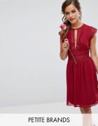 Tfnc Petite Wedding Lace Detail Midi Dress - Red