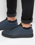 Asos Sneakers In Navy With Black Elastic And Neoprene Sock - Navy