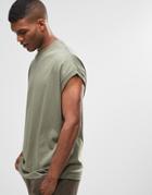 Asos Super Oversized T-shirt In Green - Burnt Olive