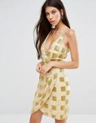Virgos Lounge Aimee Ruched Front Dress - Yellow