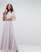 Asos Wedding Delicate Lace Applique Maxi Dress - Multi