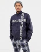 Love Moschino Cross Body Logo Jacket - Navy