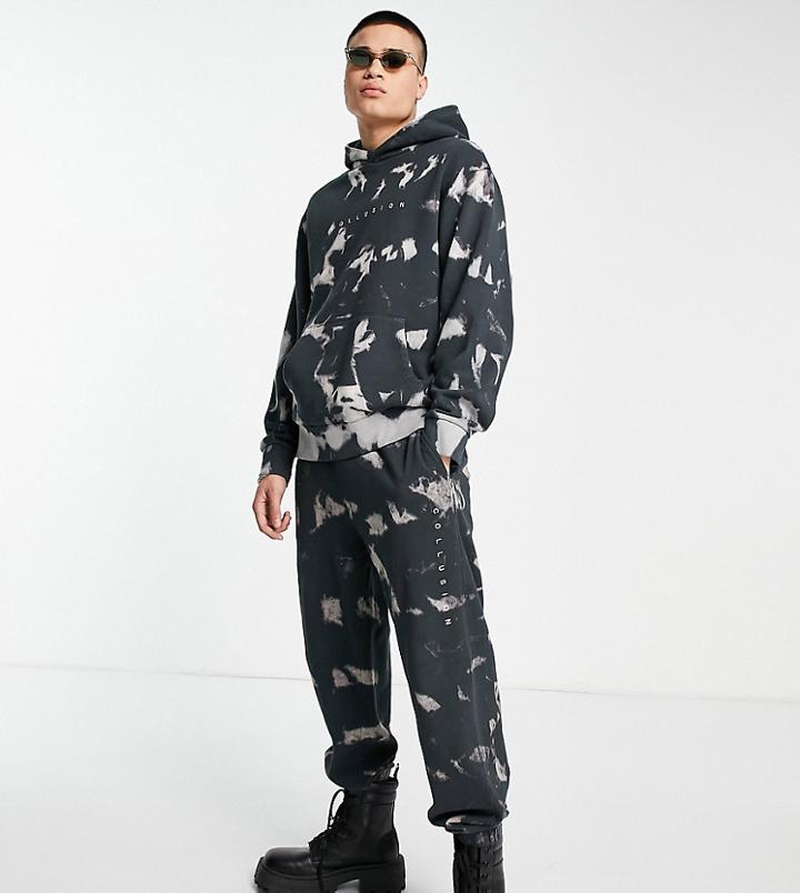 Collusion Sweatpants In Black Tie Dye With Embroidered Logo - Part Of A Set