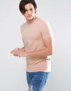 Asos Muscle T-shirt In Pink With Crew Neck - Pink