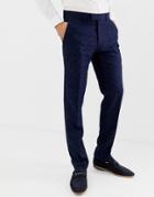 Farah Hookstone Party Skinny Suit Pants In Floral Jacquard - Navy
