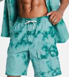 Tommy Jeans Exclusive Collegiate Capsule Tie Dye Twill Cargo Shorts In Green