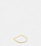 Asos Design Sterling Silver Ring With Gold Plate In Flat Bar Design