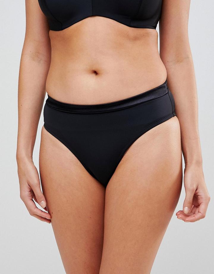 Pour Moi Jet Set High Leg Bikini Bottom - Black