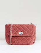 Pieces Quilted Bag With Chain Detail - Pink