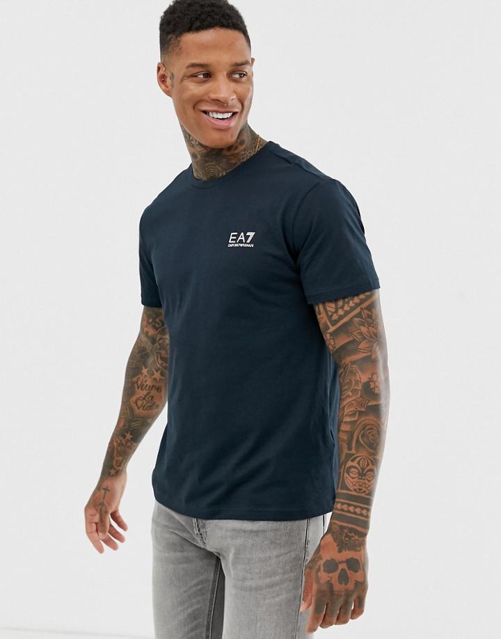Ea7 Small Logo T-shirt In Navy - Navy