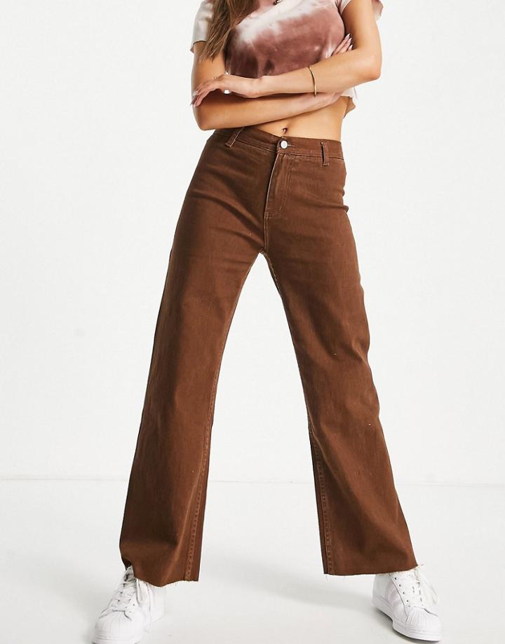 Urban Revivo Straight Leg Jeans In Brown