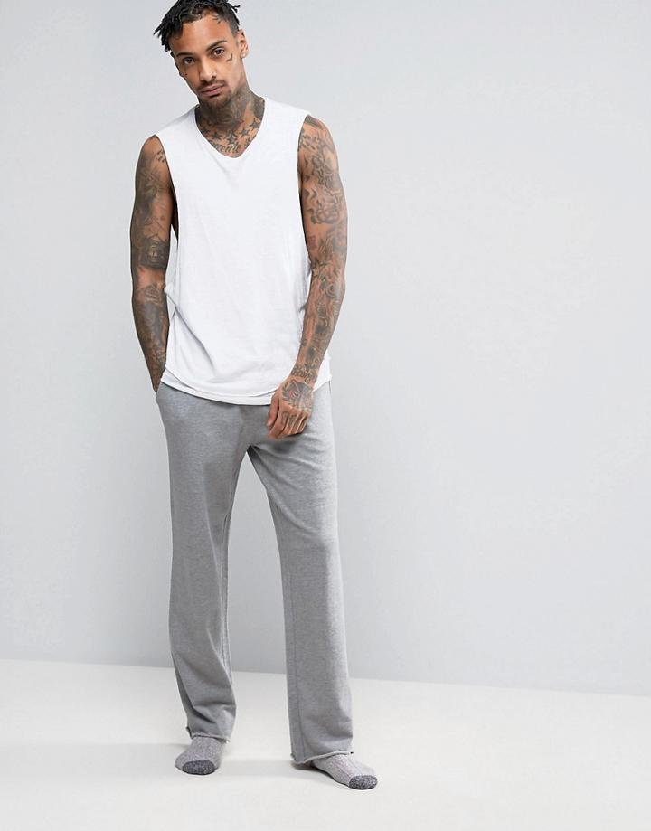 Asos Straight Jogger With Raw Edge - Gray