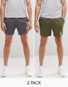 Asos Jersey Runner Shorts 2 Pack - Multi