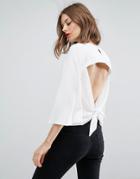 Asos Tee With Open Knot Back - White