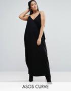 Asos Curve Drape Hareem Maxi Dress - Black