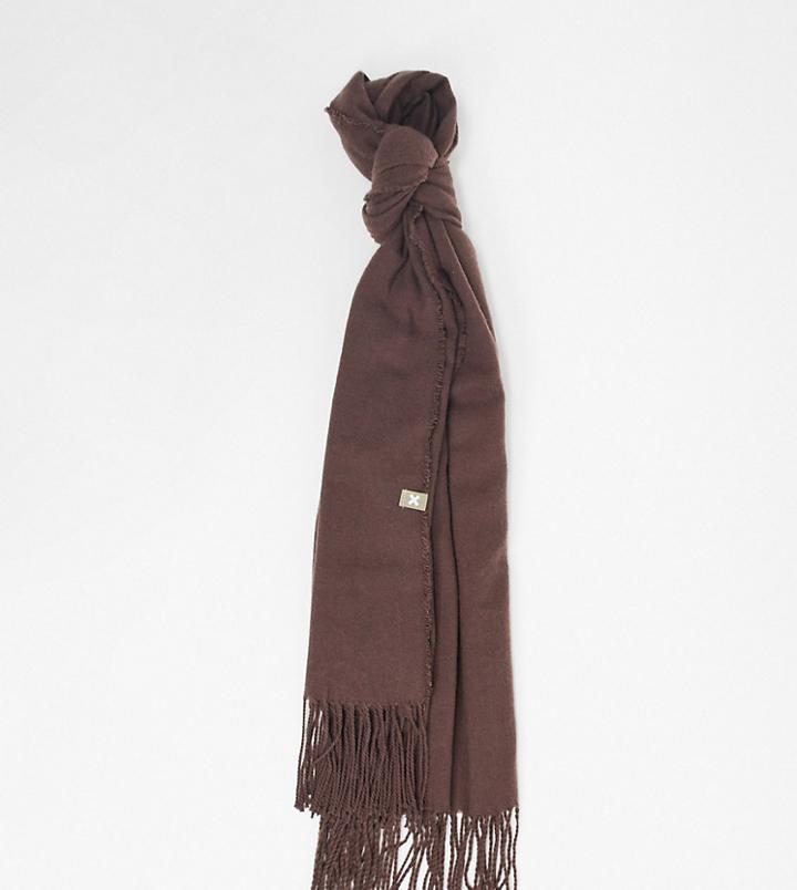 Collusion Unisex Scarf In Dark Brown