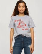 Miss Selfridge Naughty Or Nice T-shirt In Gray-grey