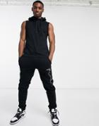 French Connection Sleeveless Hoodie In Black