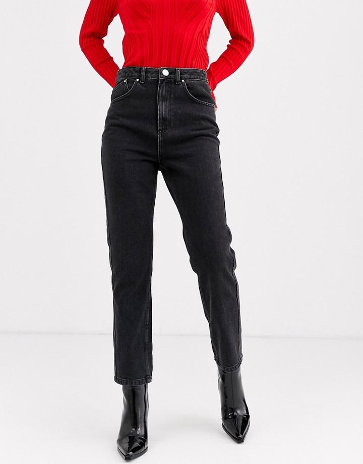 Asos White Washed Black Straight Leg Jean