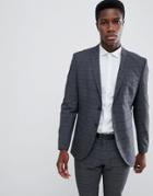 Selected Homme Slim Fit Suit Jacket In Gray Check - Gray