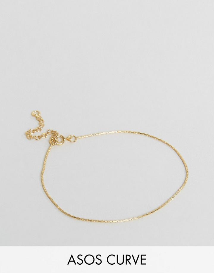 Asos Curve Gold Plated Sterling Silver Chain Bracelet - Gold