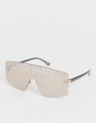Asos Design Visor With 'after Party' Print - Pink