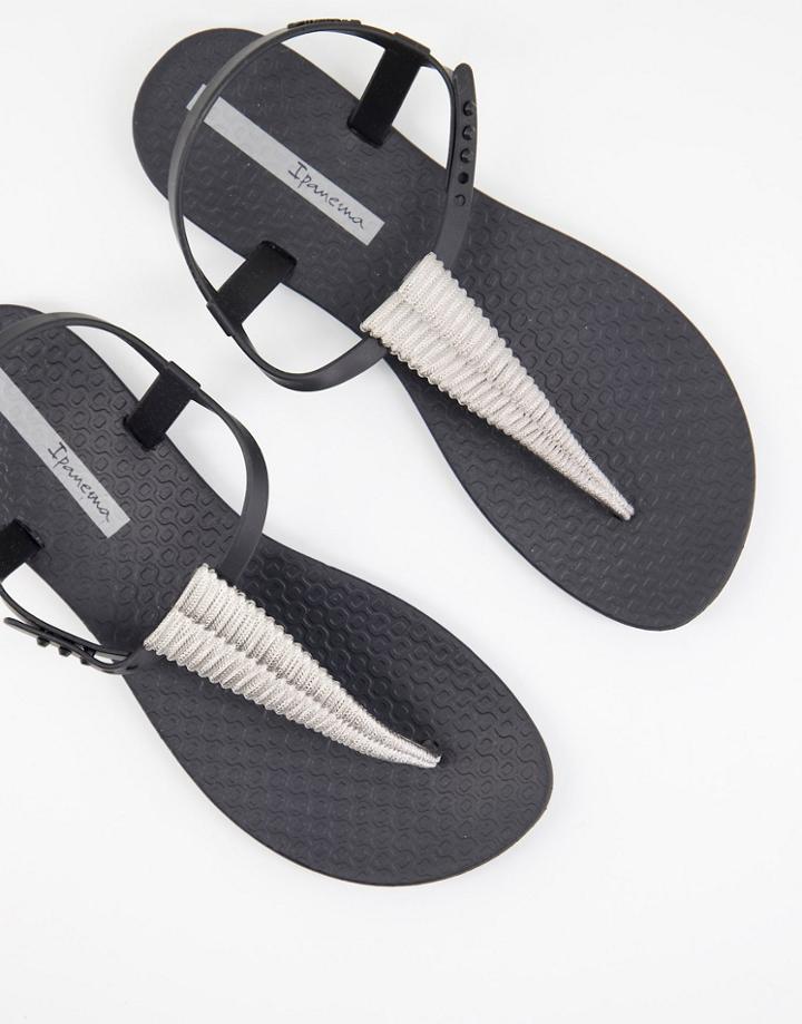 Ipanema Class Sandals In Black And Silver