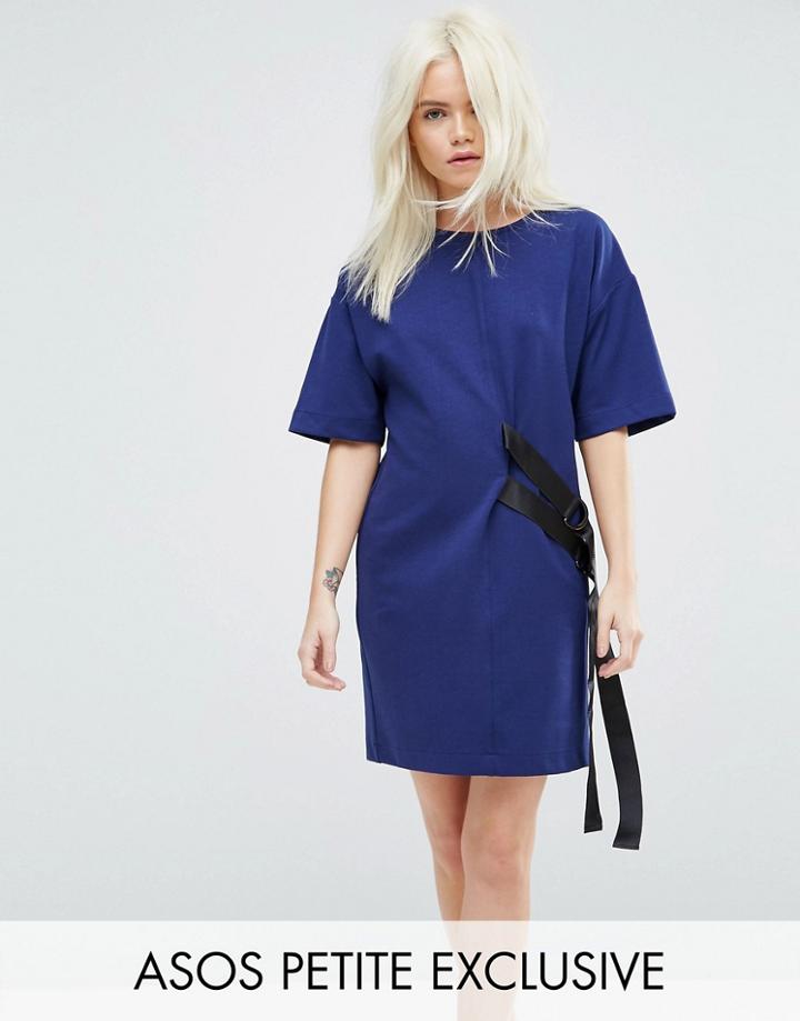 Asos Petite D-ring Detail T-shirt Dress - Navy
