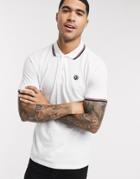 Jack & Jones Essentials Slim Fit Tipped Logo Polo In White