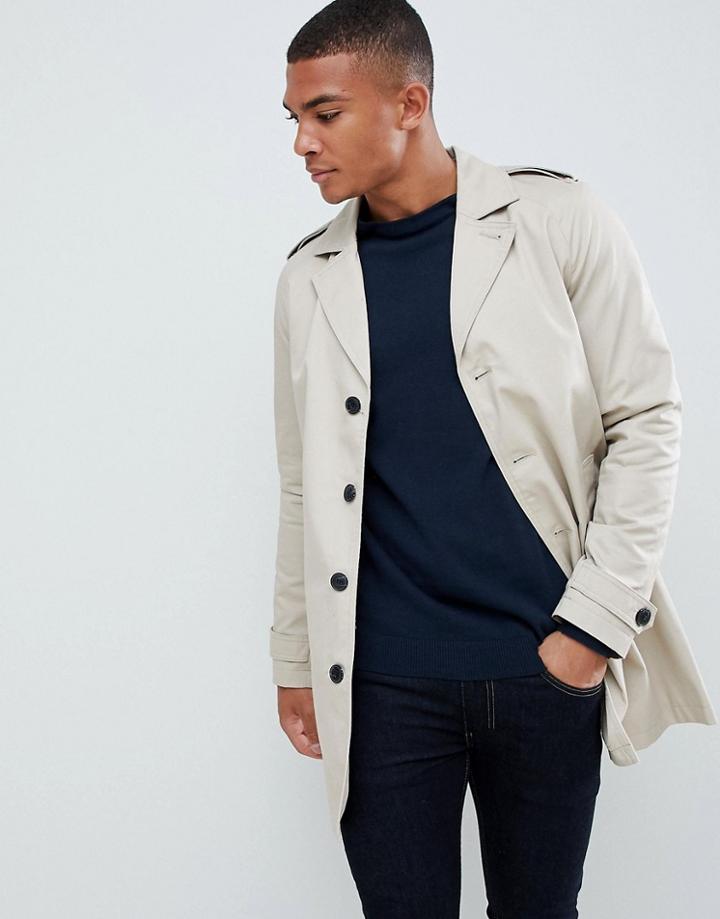 Jack And Jones Cotton Trench Coat - Red