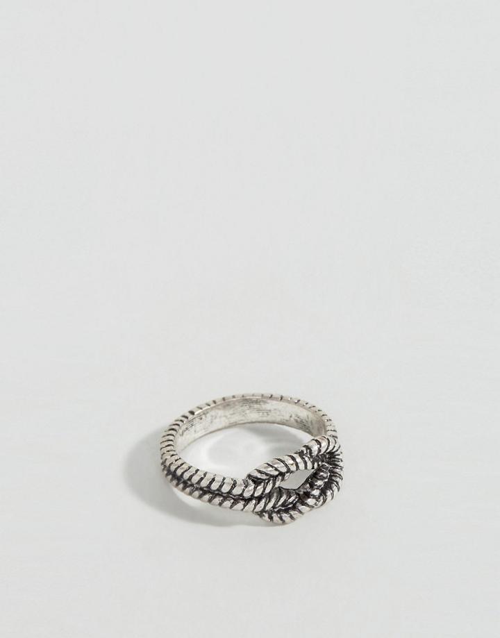 Icon Brand Roped Knot Ring In Silver - Silver