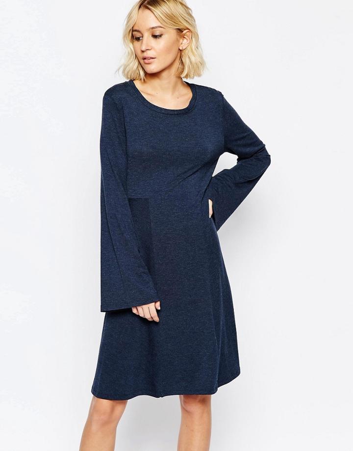 Just Female Hally Flippy Dress In Navy - Navy