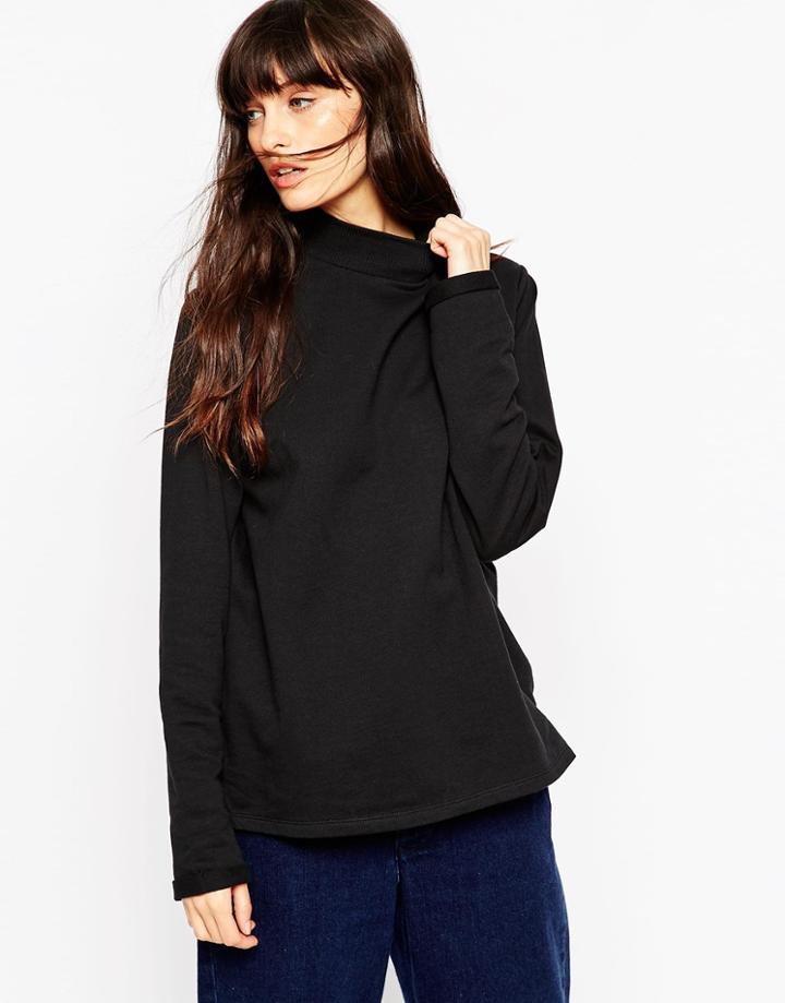 Asos Sweatshirt With High Neck - Black