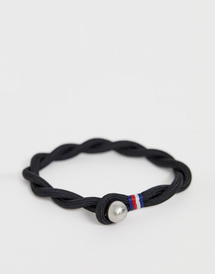Tommy Hilfiger Woven Bracelet In Black