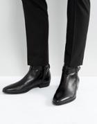 Walk London Ziggy Leather Buckle Boots - Black