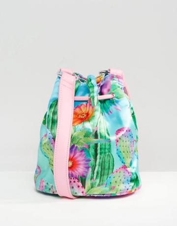 Jaded London Satin Cactus Bucket Bag - Multi