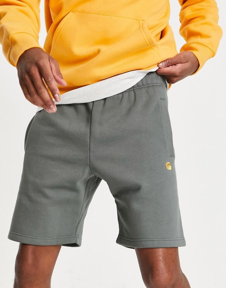 Carhartt Wip Chase Sweat Shorts In Khaki-green