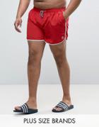 Duke Plus Swim Shorts In Red - Red