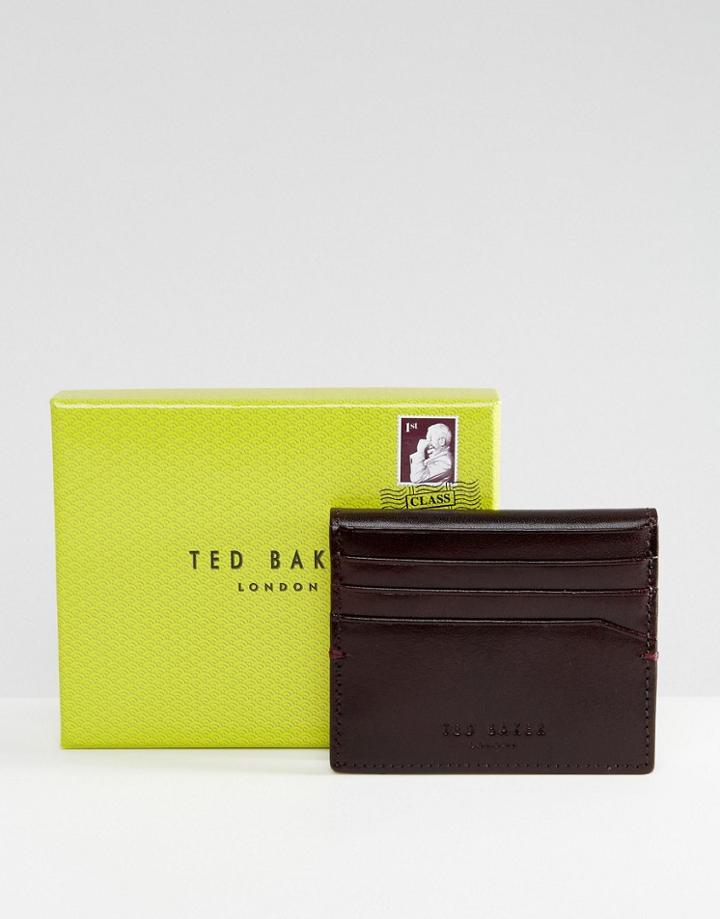 Ted Baker Brights Bi-fold Cardholder In Leather - Red