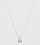Asos Design Sterling Silver Necklace With Padlock Pendant - Silver